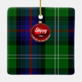 Cool Scottish Sutherland Tartan Pet Photo Xmas Keramisch Ornament (Achterkant)