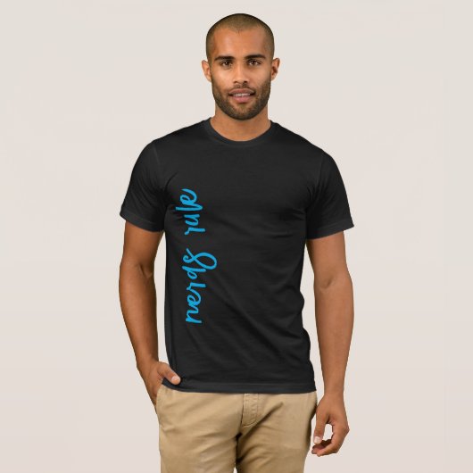 Cool Script "Nerds Rule" Maatwerk T-Shirt Tekst T (Voorkant volledig)