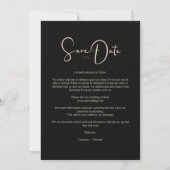 Cool Script Sophisticated Fake Golden Trendy Photo Save The Date (Achterkant)