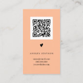 Cool script zwart perzik logo bestelling dank u visitekaartje (Achterkant)