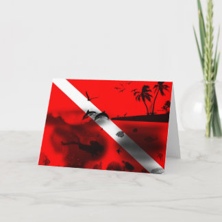 Cool Scuba Diver Flag Feestdagen Kaart