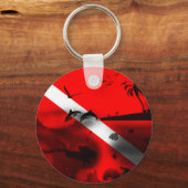 Cool Scuba Diver Flag Sleutelhanger (Voorkant)