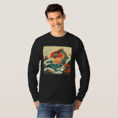 Cool Sea Dragon Illustration Ocean Waves Sunset Wo T-shirt (Voorkant volledig)