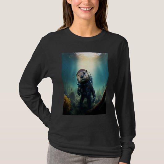 Cool Sea Otter Costume Scuba Diving Otter T-shirt (Voorkant)