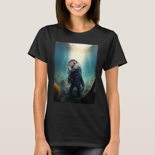 Cool Sea Otter Costume Scuba Diving Otter T-shirt (Voorkant)