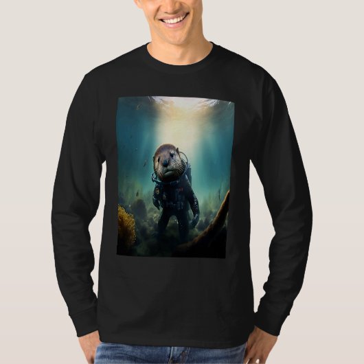 Cool Sea Otter Costume Scuba Diving Otter T-shirt (Voorkant)