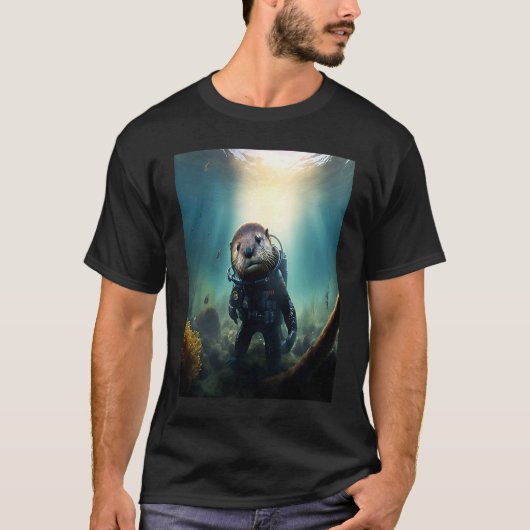 Cool Sea Otter Costume Scuba Diving Otter T-shirt (Voorkant)