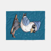 Cool Seagull On Skis - Nordic Winter Seagulls Aprè Fleece Deken (Voorkant (Horizontaal))