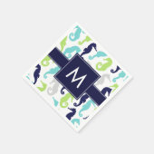 Cool Seahorses Monogrammed Servetten (Hoek)
