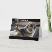 COOL SEAL ZEGT "HAPPY BIRTHDAY UNCLE" KAART (Voorkant)