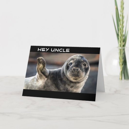 COOL SEAL ZEGT "HAPPY BIRTHDAY UNCLE" KAART (Voorkant)