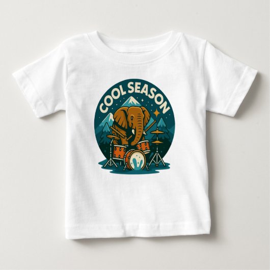COOl SEASON Elephant Drummer Grafisch Ontwerp Baby (Voorkant)