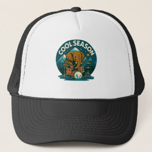 COOl SEASON Elephant Drummer Grafisch Ontwerp Trucker Pet