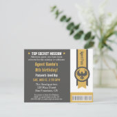 Cool Secret Agent Birthday Party Kaart (Staand voorkant)