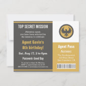 Cool Secret Agent Birthday Party Kaart (Voorkant)