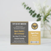 Cool Secret Agent Birthday Party Kaart (Staand voorkant)