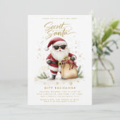 Cool Secret Santa Cadeauwisseling Wissel Kerstmis Kaart (Staand voorkant)