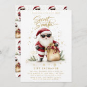 Cool Secret Santa Cadeauwisseling Wissel Kerstmis Kaart (Voorkant / Achterkant)