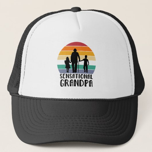 Cool sensationele opa woordkunst trucker pet (Voorkant)