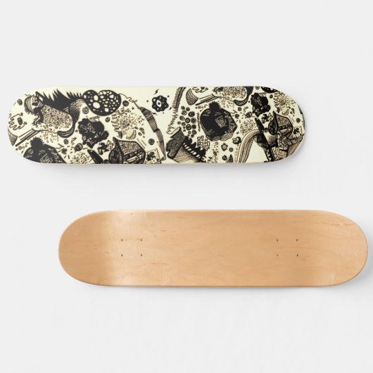 Cool Sepia Black Persoonlijk Skateboard (Horizontaal)