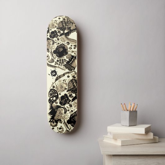 Cool Sepia Black Persoonlijk Skateboard (Muurkunst)