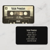 Cool Sepia Retro Audio Cassette | DJ Professional Visitekaartje (Voorkant / Achterkant)