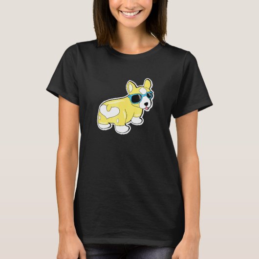 Cool Shades Corgi Butt Dog T-shirt (Voorkant)