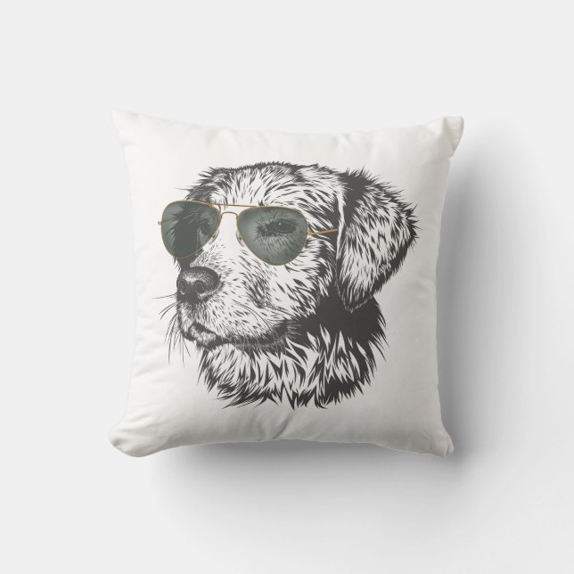 Cool Shades Dog T-Shirt Kussen (Voorkant)