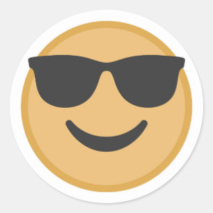 Cool Shades Emoji Face Ronde Sticker