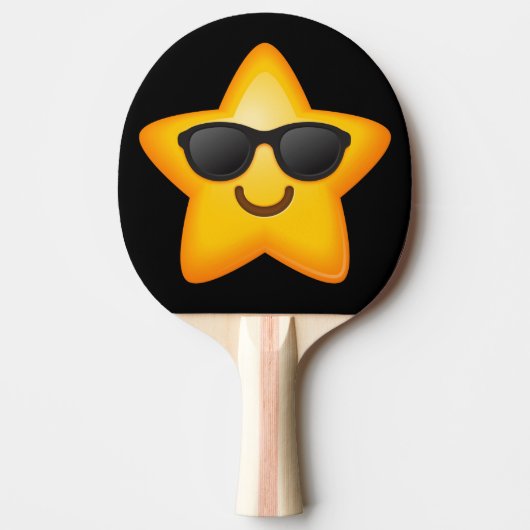Cool Shades Emoji Star Tafeltennisbatje (Voorkant)