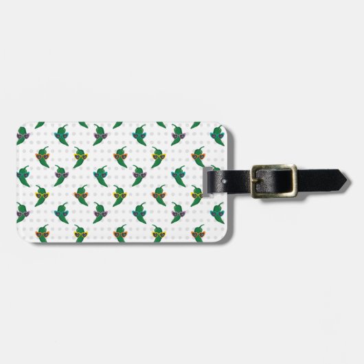 Cool Shades Green Chili Pattern Bagagelabel (Voorkant horizontaal)