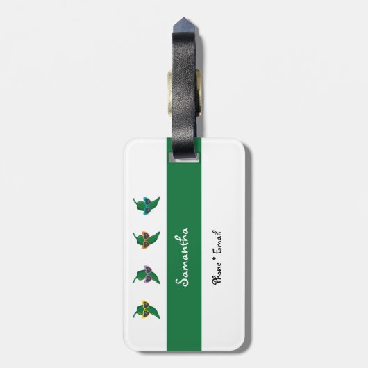 Cool Shades Green Chili Pattern Bagagelabel (Achterkant verticaal)