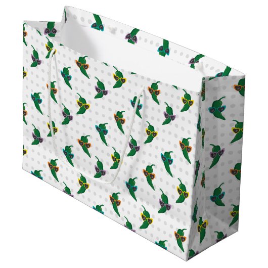 Cool Shades Green Chili Pattern Groot Cadeauzakje (Voorkant Gekanteld)