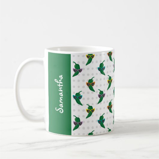 Cool Shades Green Chili Pattern Koffiemok (Links)