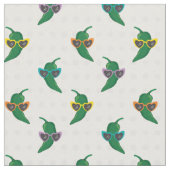 Cool Shades Green Chili Pattern Stof (Close Up)