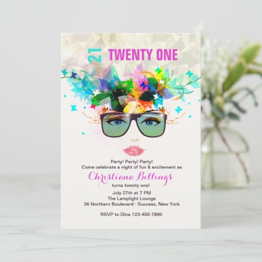 Cool Shades Invitation Kaart (Staand voorkant)