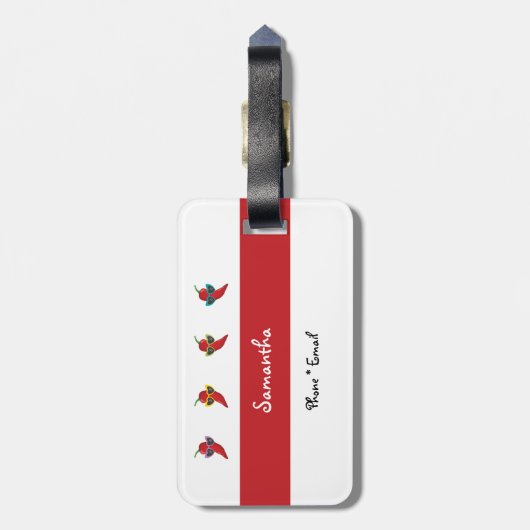 Cool Shades Red Chili Pattern Bagagelabel (Achterkant verticaal)