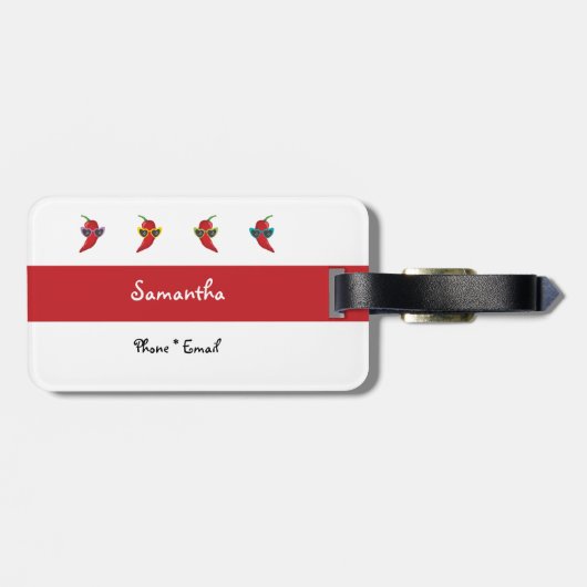 Cool Shades Red Chili Pattern Bagagelabel (Achterkant horizontaal)