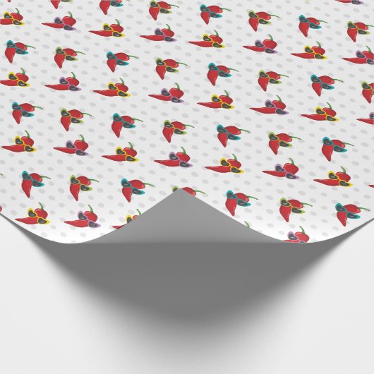 Cool Shades Red Chili Pattern Cadeaupapier (Hoek)