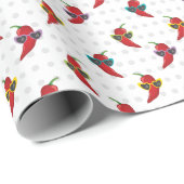 Cool Shades Red Chili Pattern Cadeaupapier (Rol Hoek)