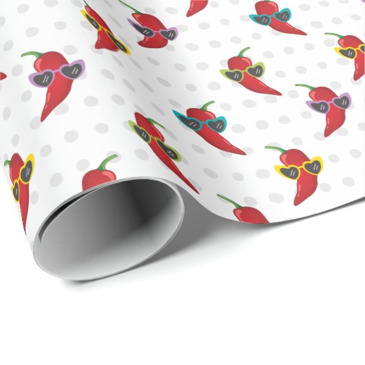 Cool Shades Red Chili Pattern Cadeaupapier (Rol Hoek)