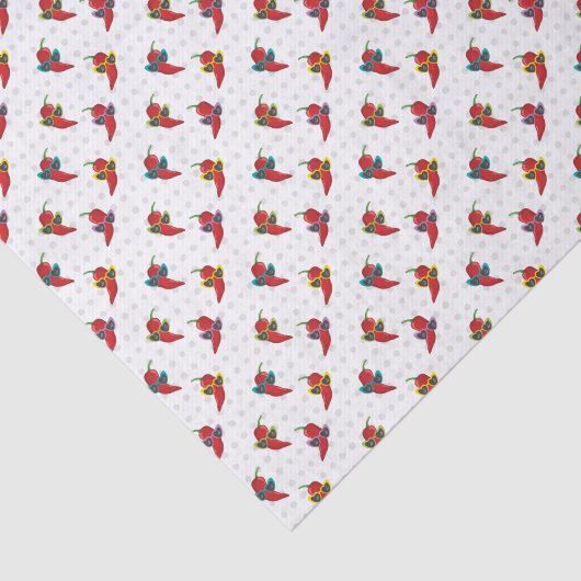 Cool Shades Red Chili Pattern Tissuepapier (Detail)