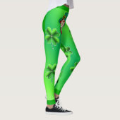 Cool Shamrock en Leprechaun Helder Groen Hart Leggings (Rechts)