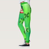 Cool Shamrock en Leprechaun Helder Groen Hart Leggings (Links)