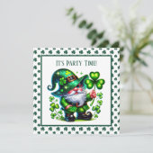 Cool shamrock tiled pattern leprechaun kaart (Staand voorkant)