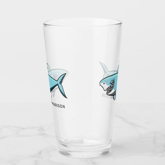 Cool Shark aangepaste naam pint glas (Rechts)