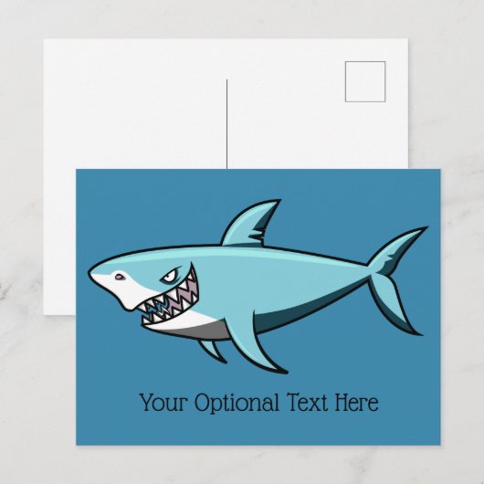 Cool Shark aangepaste tekst briefkaart (Voorkant / Achterkant)