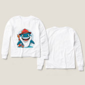 Cool Shark Adventure – Kids’ Long Sleeve Tee (Voorkant /achterkant)