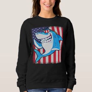 Cool Shark American Vlag Vist Natuur OU Trui