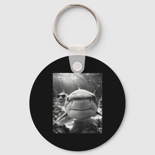 Cool Shark Animal Selfie  Sleutelhanger (Voorkant)